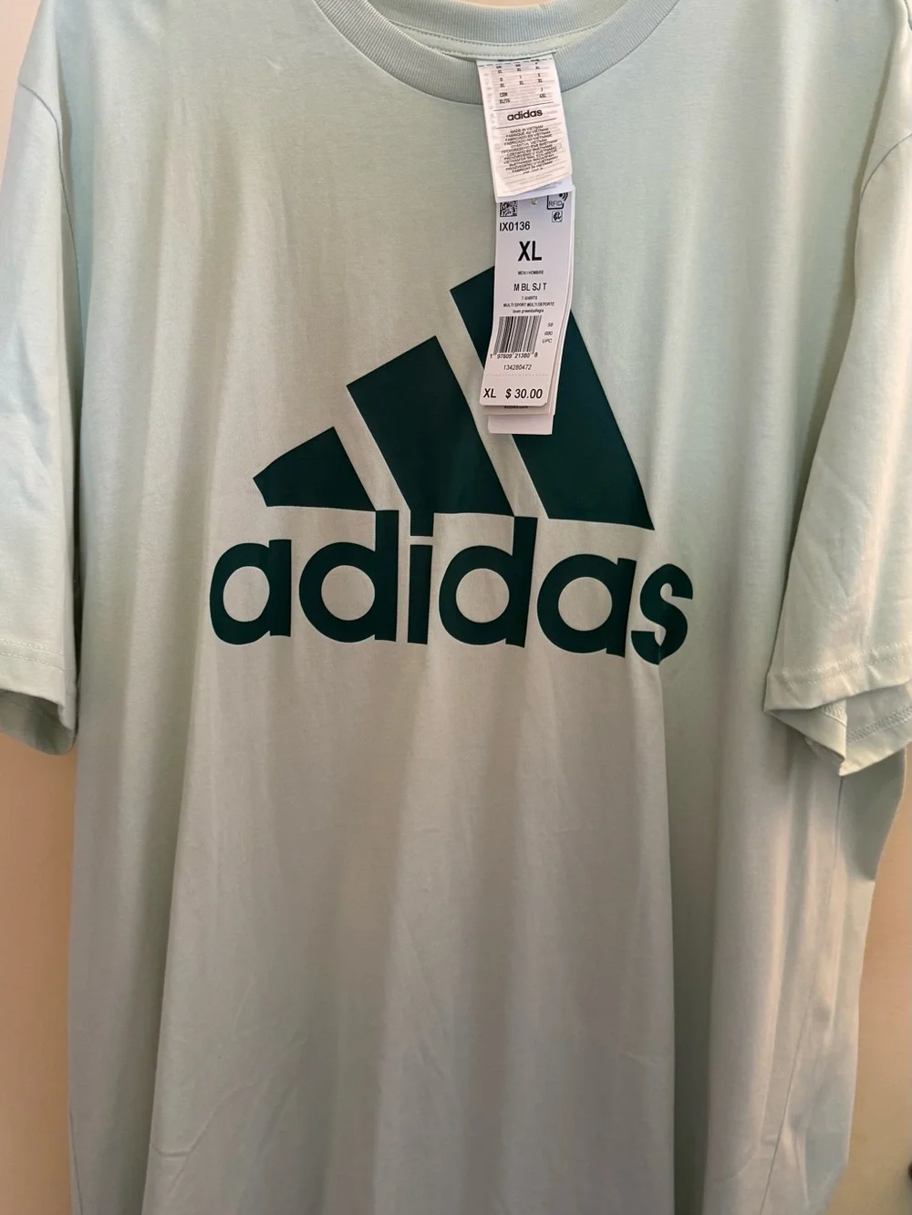 adidas Short Sleeve Crew T-Shirt in Charcoal with Yellow Logo